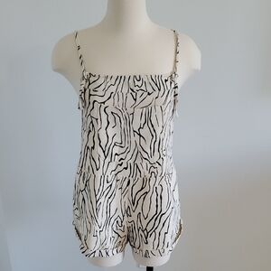 Princess Polly cream and black print overalls Size 6 great condition